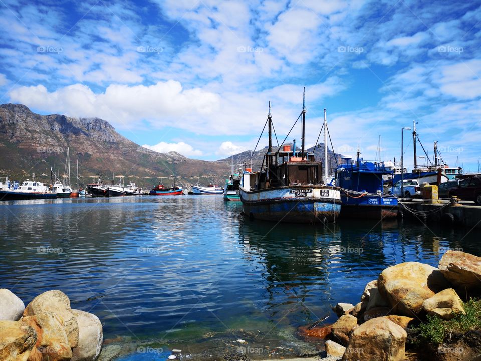 Boats in Hout Bay Harbour, Cape Town