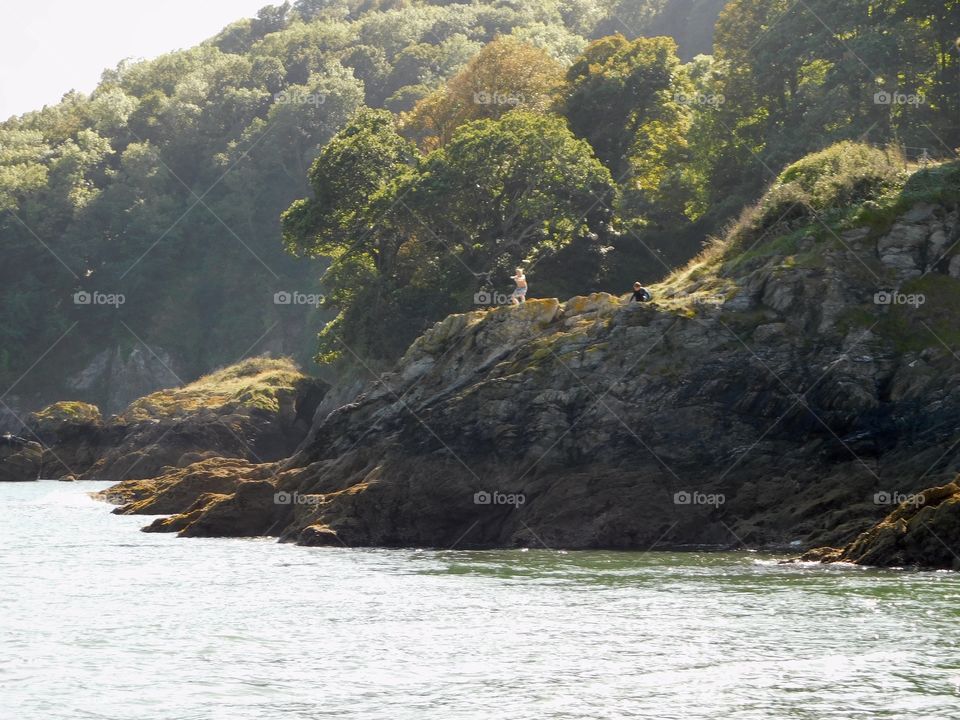 Fishing from the cliffside at Dartmouth 