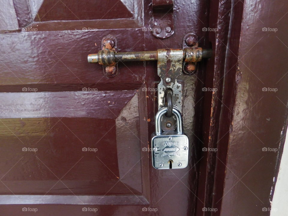 lock on door at nepali hotel