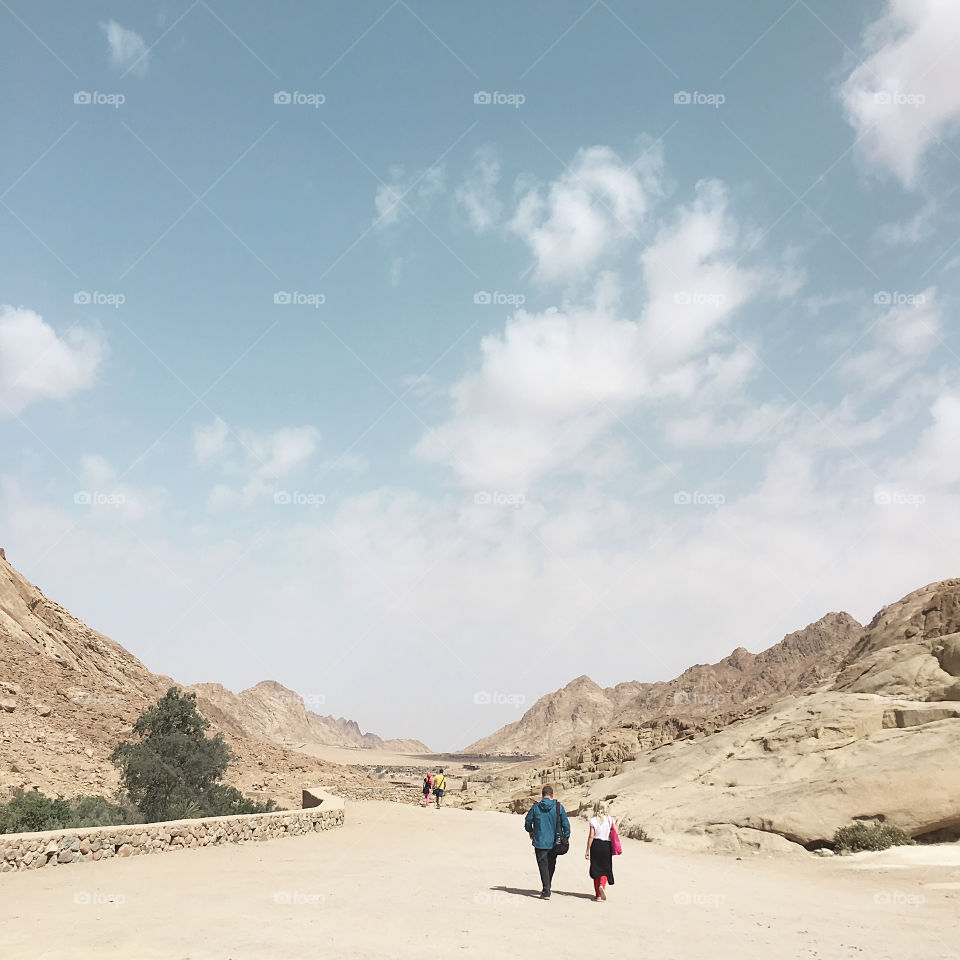 Couple walking together outdoor 