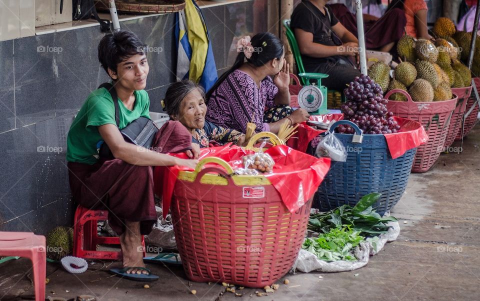Market at Yangon, Myanmar.