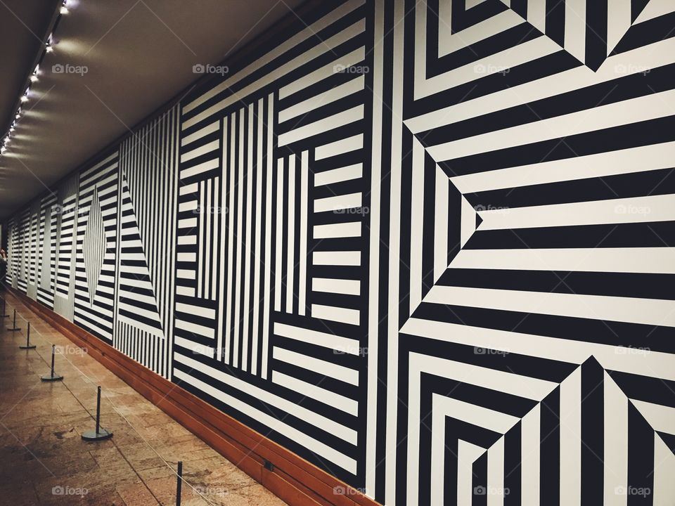 black and white modern design hallway 