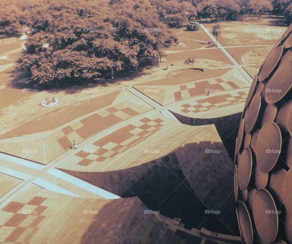 architecture gardens at matrimandir india