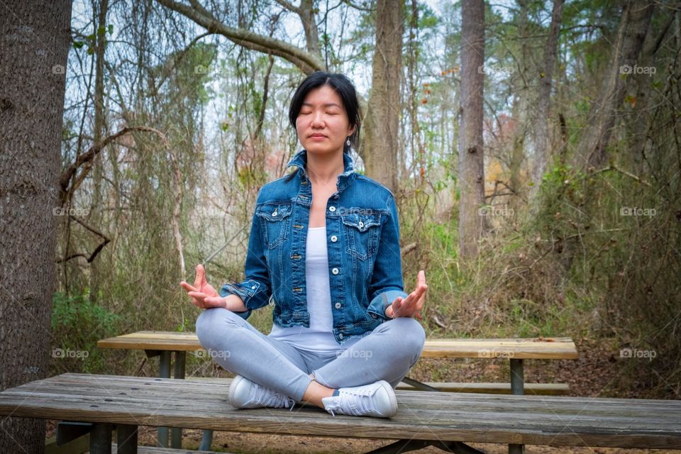 A Taiwanese lady is finding her peace. 