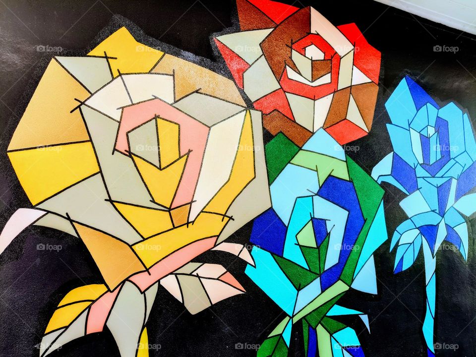 The beautiful colors on the wall.