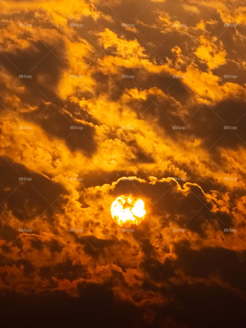 Sunset with cloudy weather