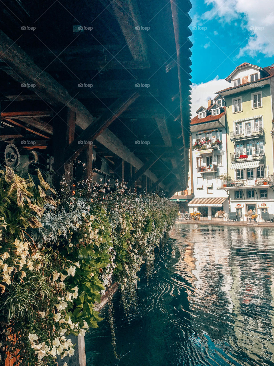 Wooden bridge at Thun, Switzerland