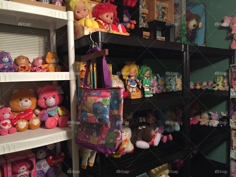 This is part of Michael’s Care Bear man cave. It is all Care Bear collection wherever you go inside his Care Bear Land home.