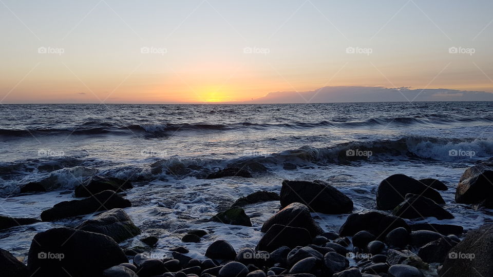 Beautiful sunset from Jons Kapel, Bornholm, Denmark.