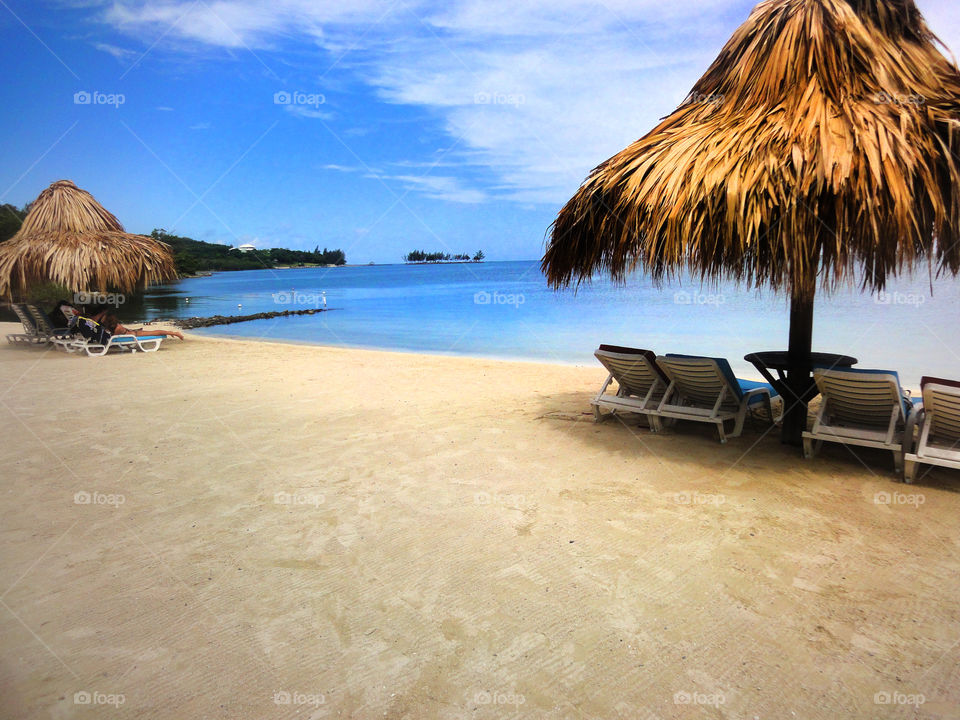 Palapa umbrella on beach