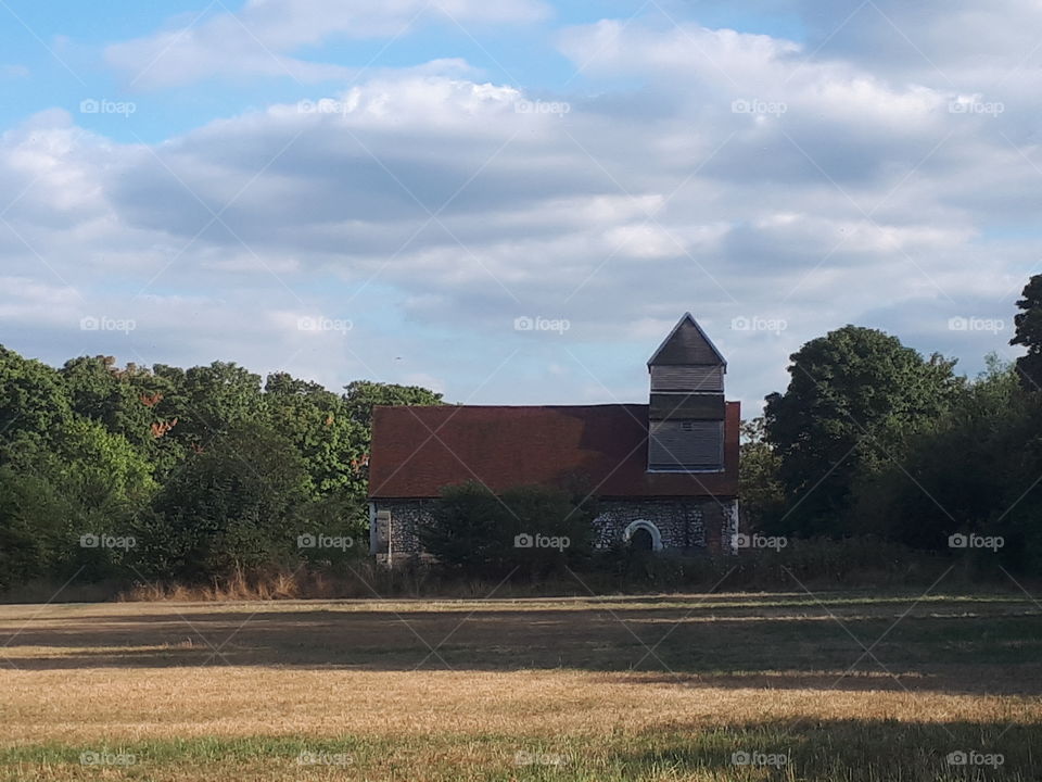 Bovney Church near Dorney Common. Summer Day. Drive Home. Berkshire. Historic Church