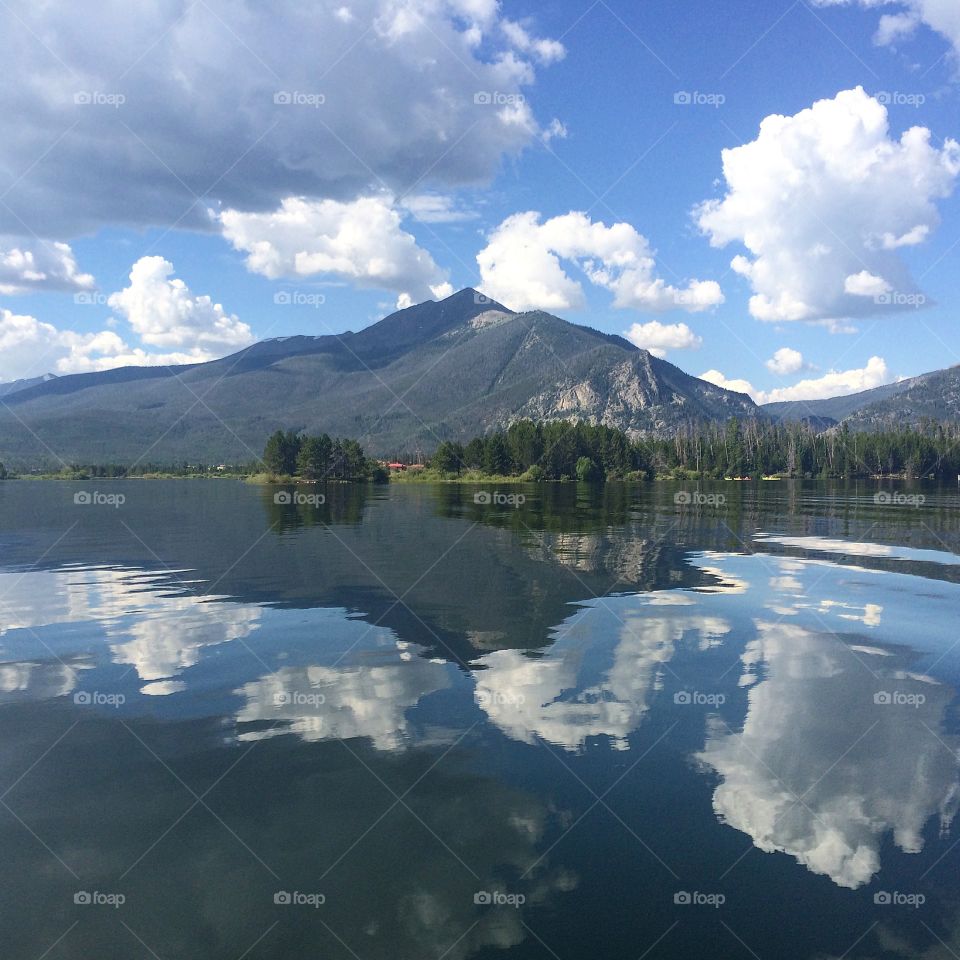 Colorado mountain lake reflection