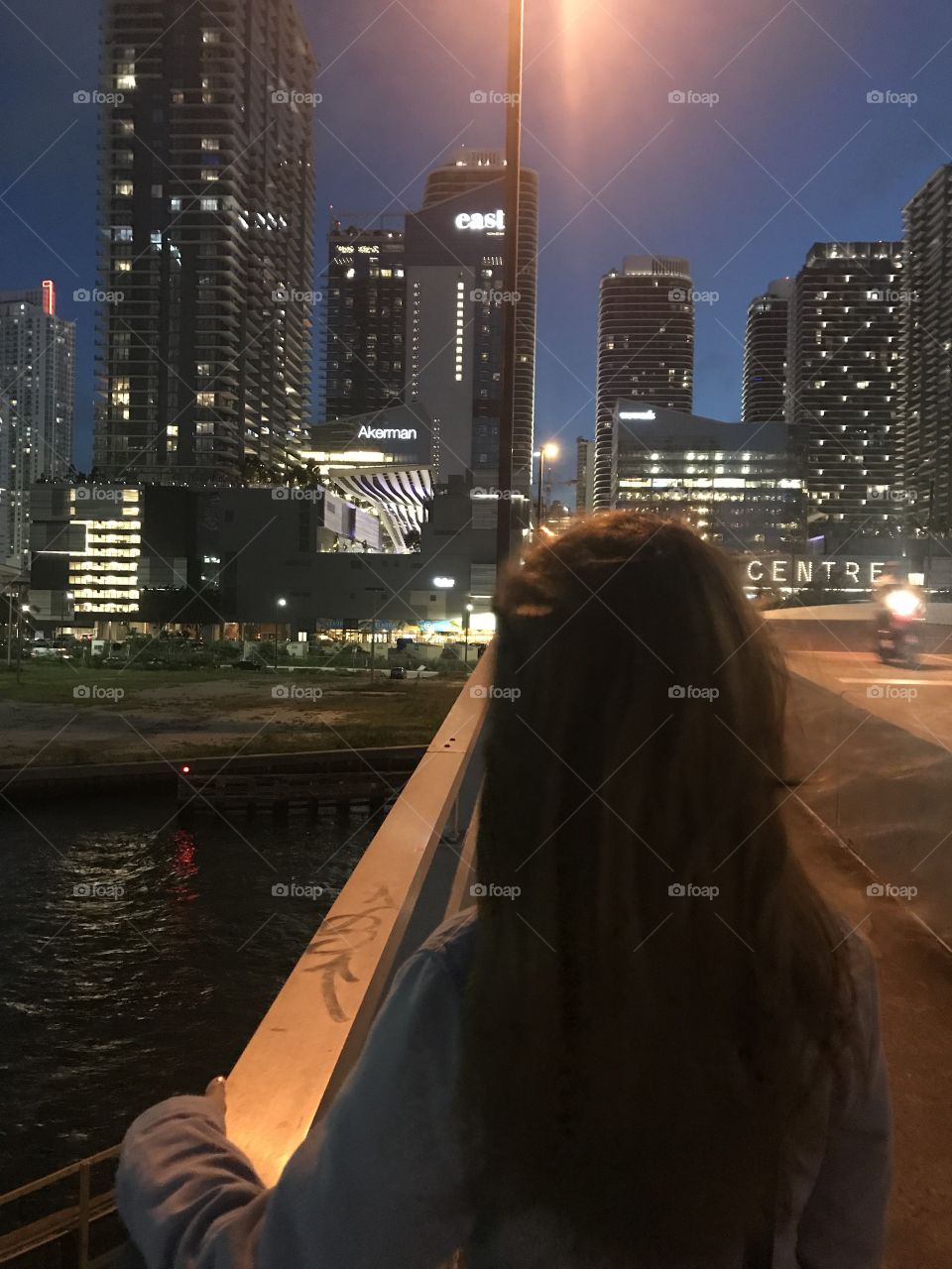 Downtown Miami city centre in night