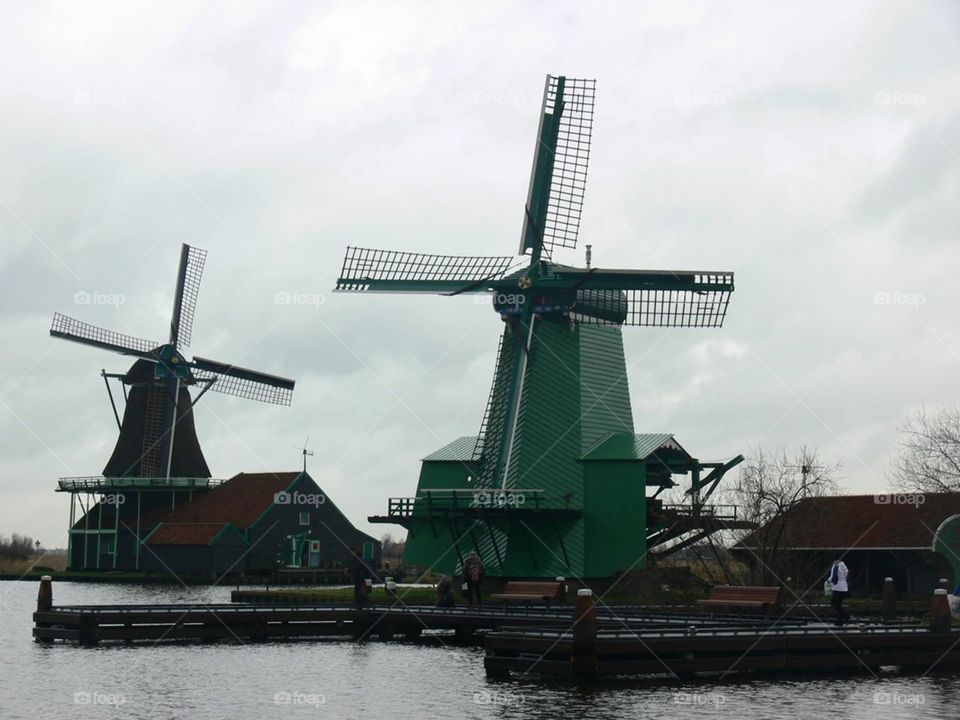 Mills. The photo was taken of two mills in Zaandam, The Netherlands.