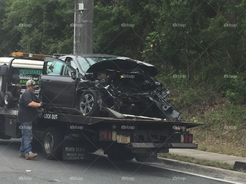 Traffic Jam after a head on collision!