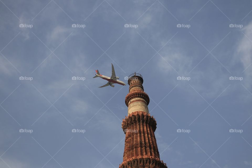 Landing on the tower.
This is Qutab Minar in Delhi built in 11th century AD and it is world's tallest brick minaret. It is a UNESCO world heritage site.