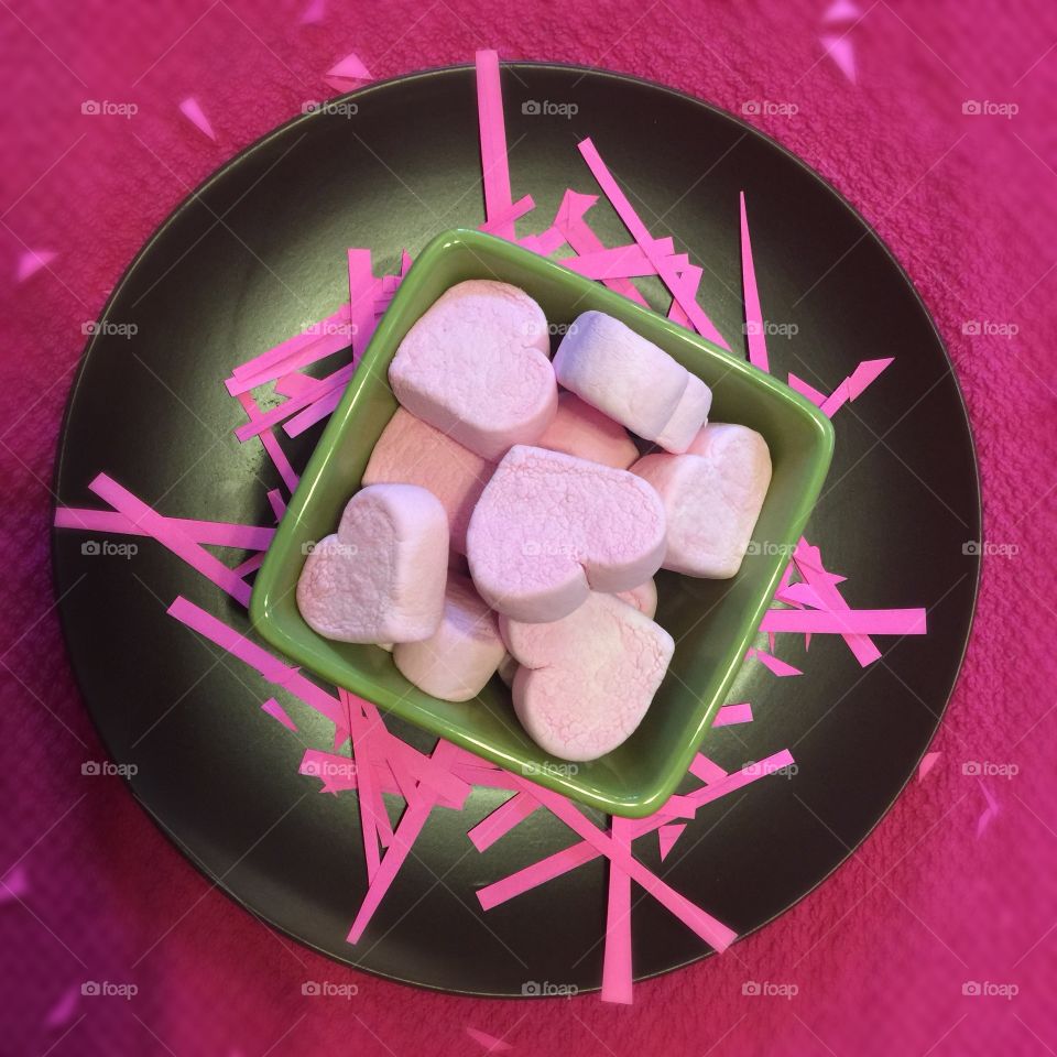 Pink confetti heart marshmallows 