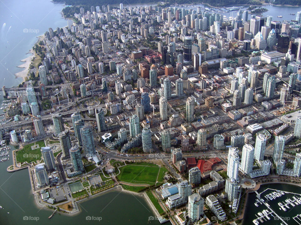 Aerial view of Vancouver downtown