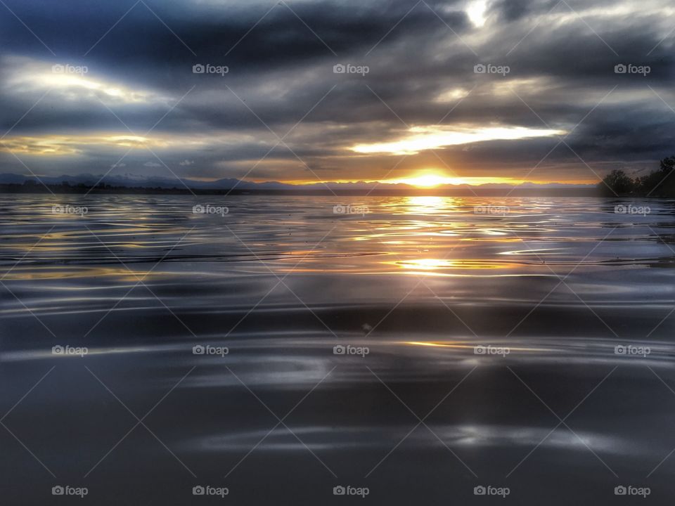 Sunset over the lake