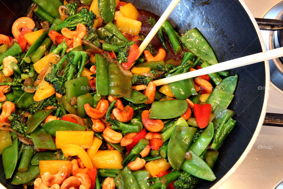 High angle view of vegetable salad