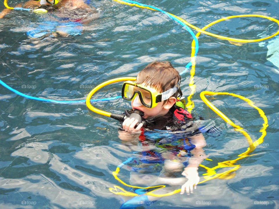 Boy In Scuba Gear
