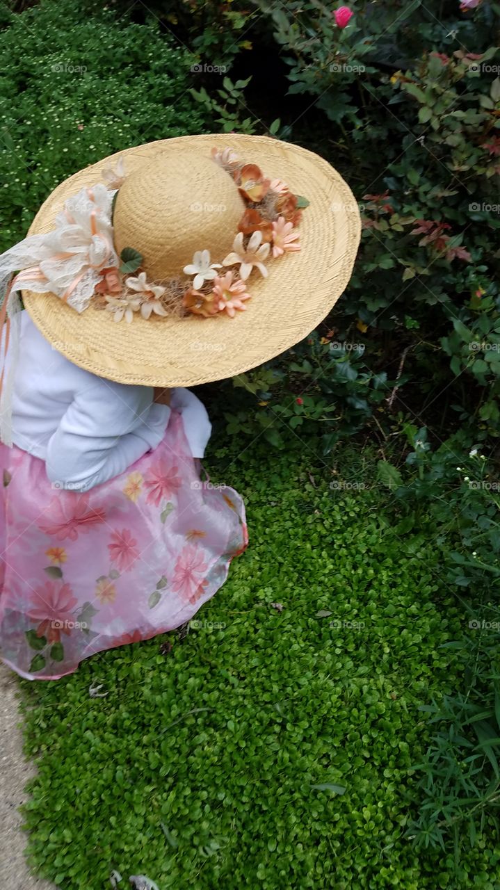 girl in garden