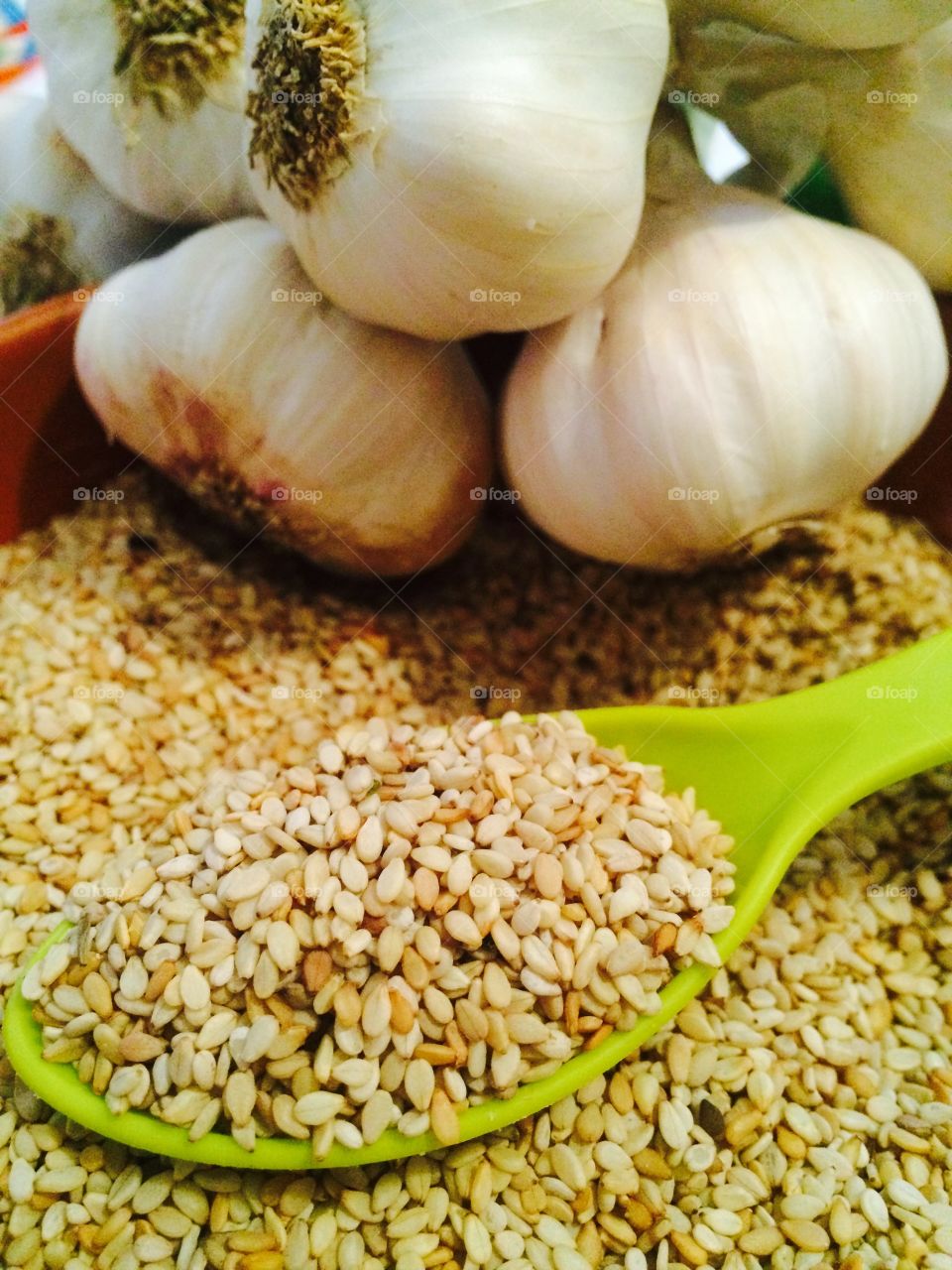 Sunflower seeds with garlic
