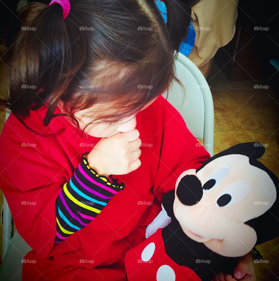 Girl and Mickey Mouse