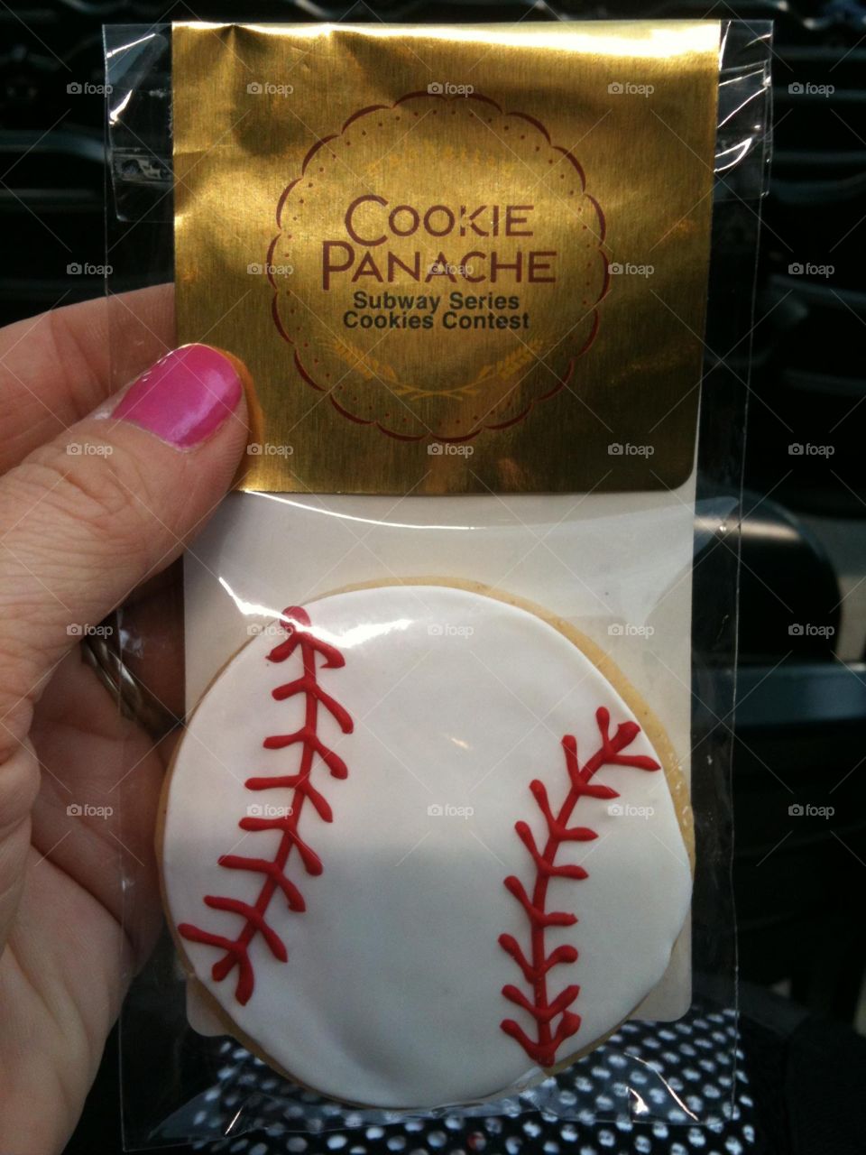Cookie from City Field subway series baseball baby 