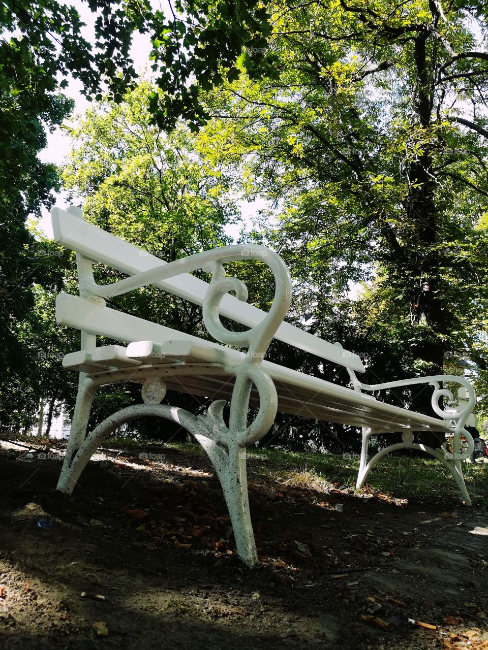 White bank in a park