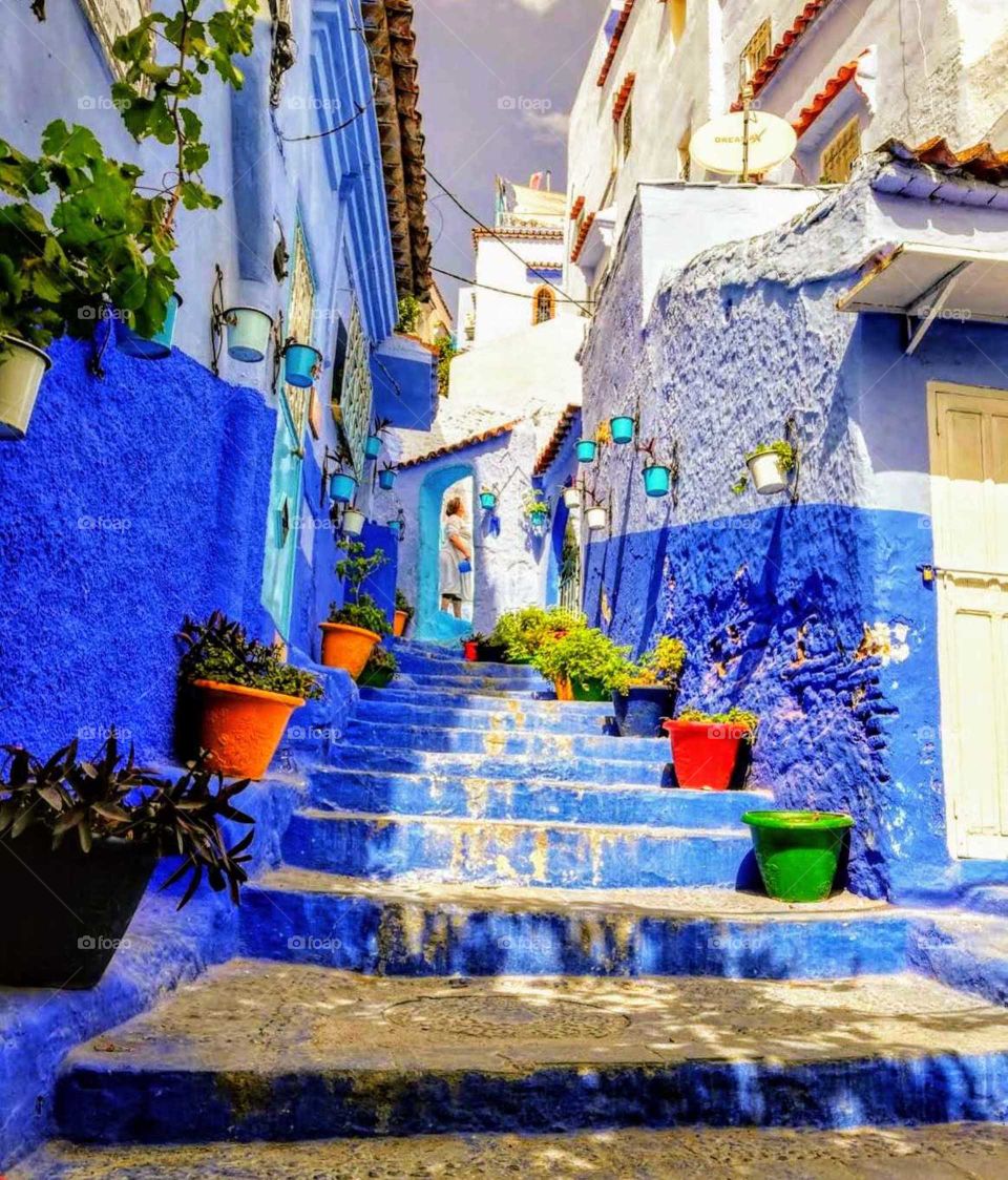 Clash of Colors.. Morocco's Blue City