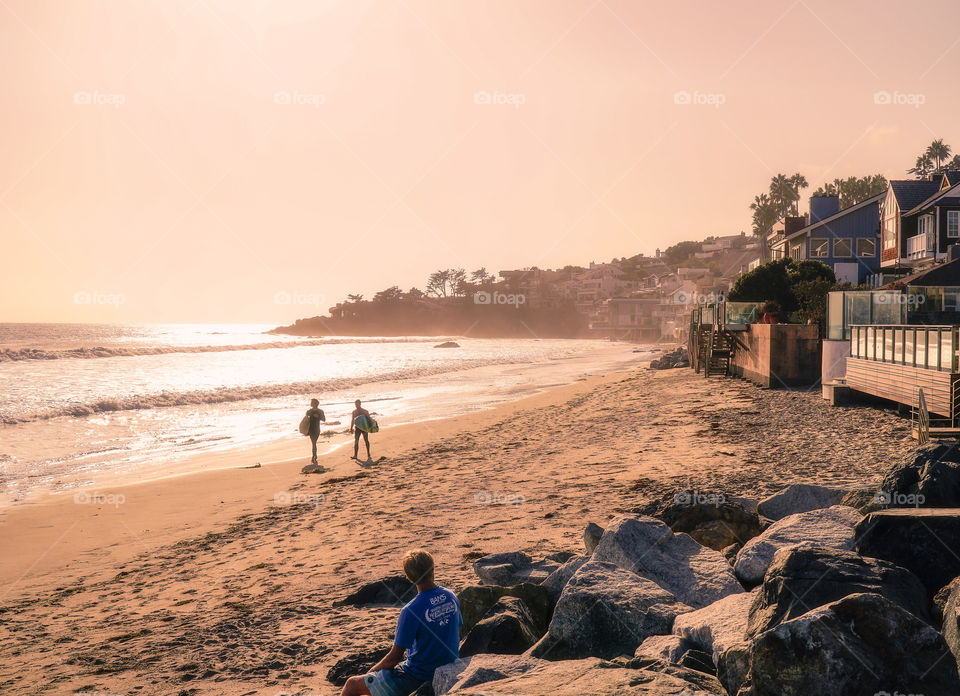 Stunning Malibu Beach during sunset