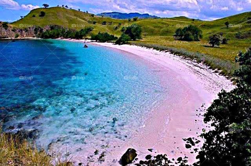 pink lombok beach