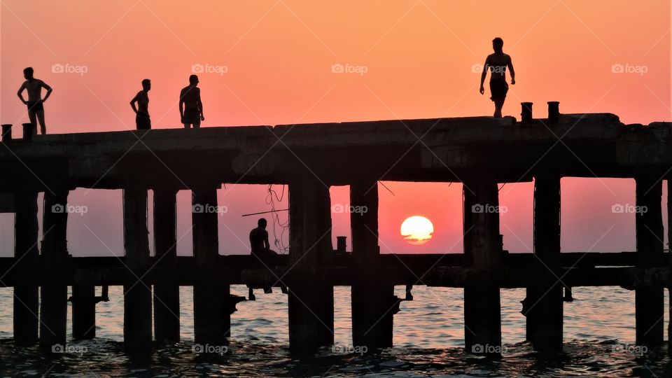People on the old pier