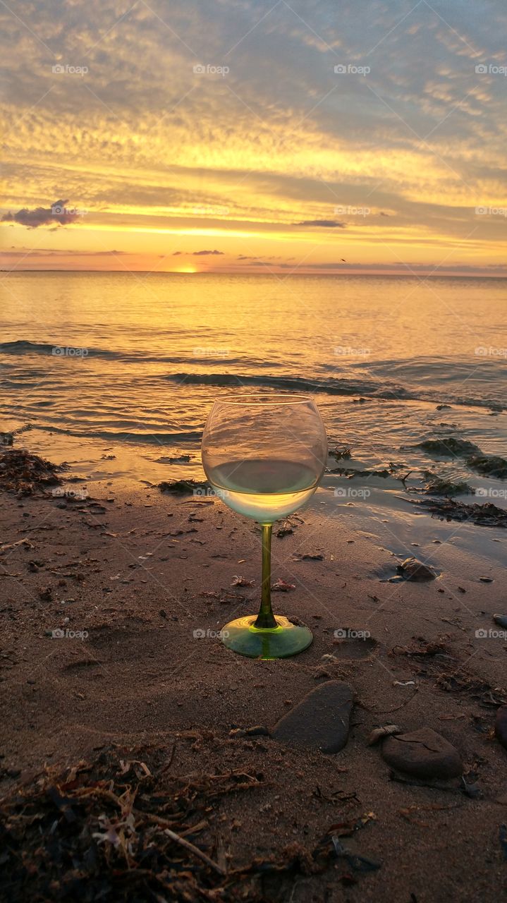 wine glass sunset