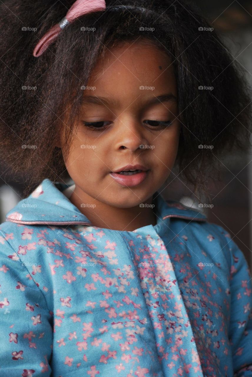 Cute toddler girl of mixed race 