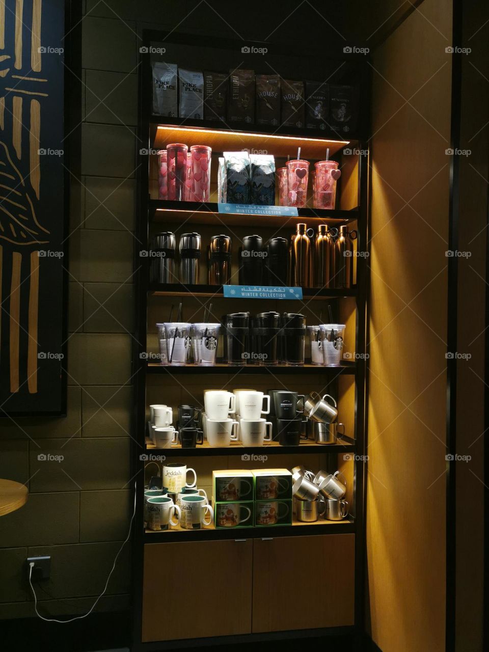 Starbucks Stainless steel Coffee cup shelf collection