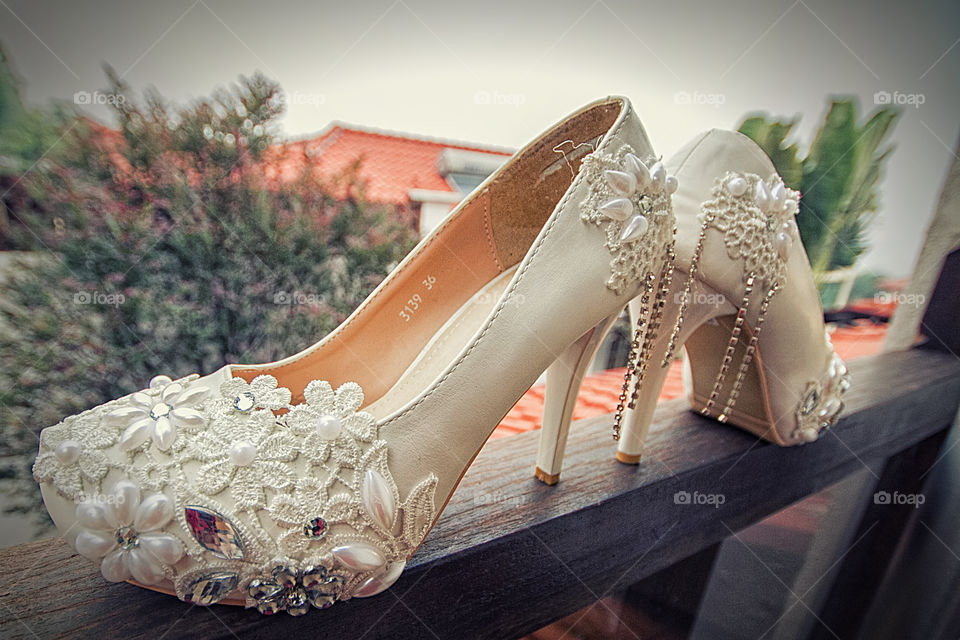 high-heeled shoes of wedding