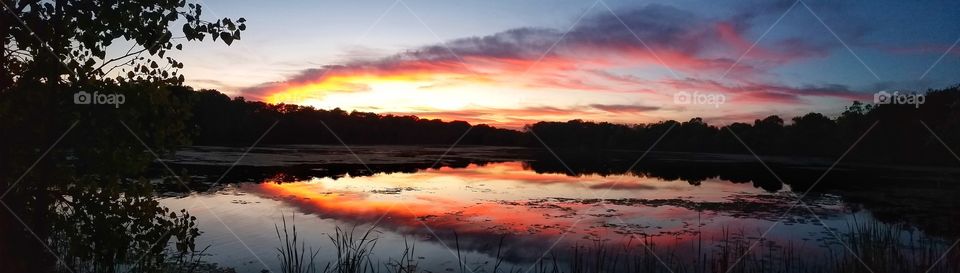 spectacular sunset and reflections