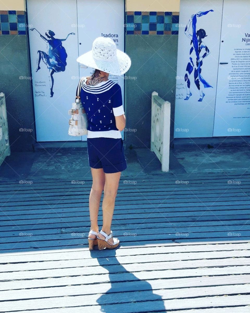 silhouette on the beach of Deauville