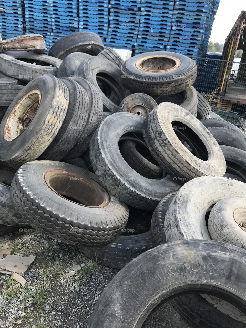 Used tires in yard