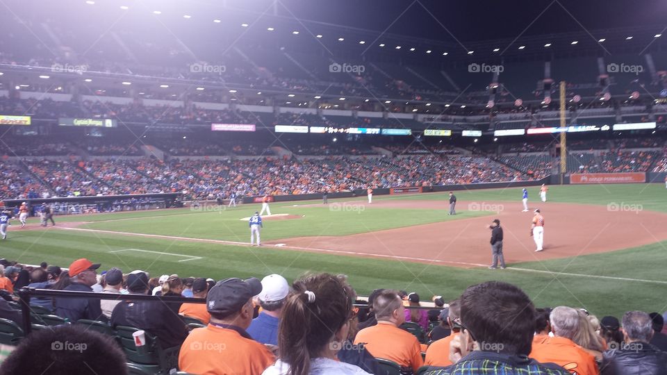 Baltimore Orioles game at Camden yards in Baltimore Maryland