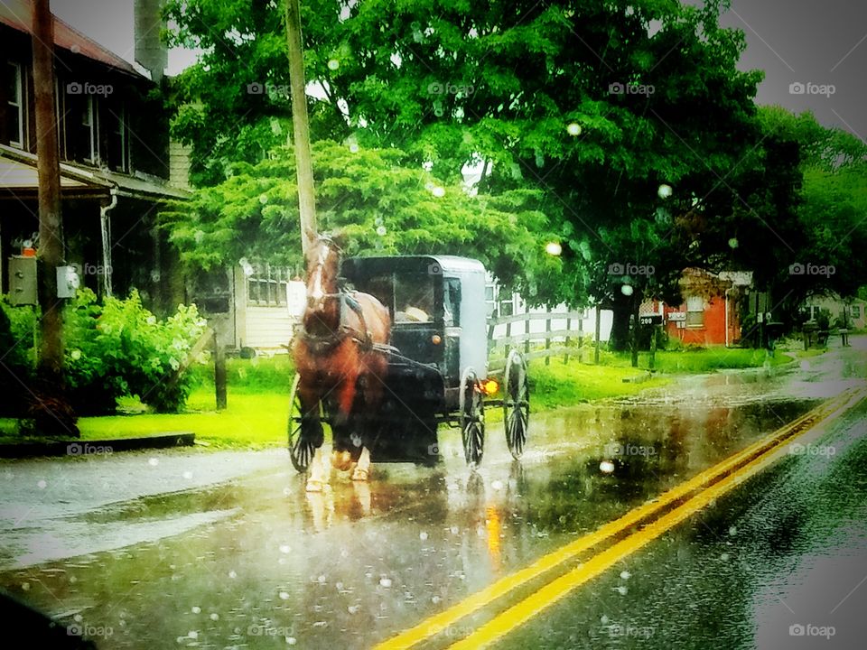 rainy day in Amish country