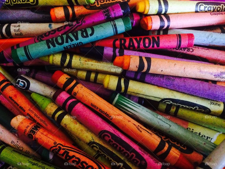 Close up in the crayon box