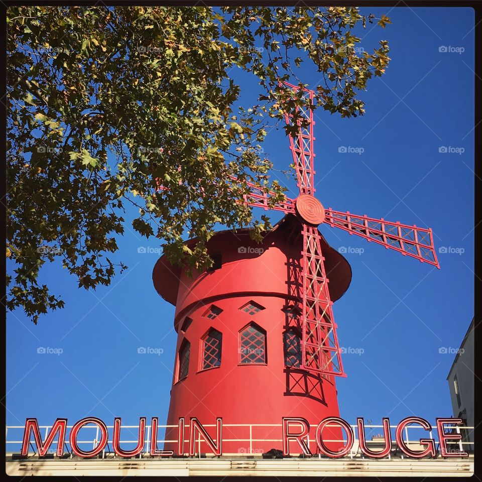 Moulin Rouge Windmill, Montmartre, Paris 