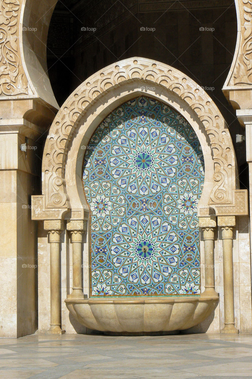 Mosiac decoration in the Hassan Mosque in Casablanca