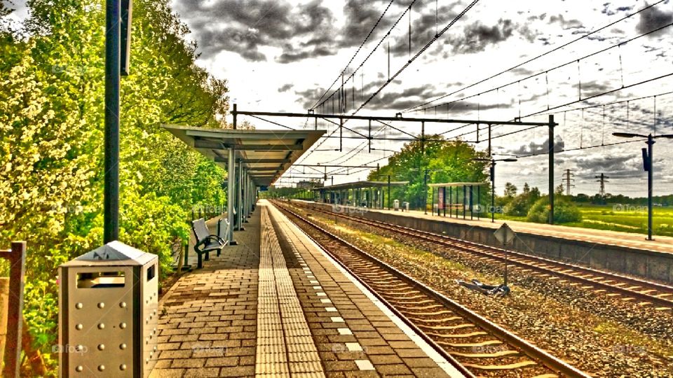 station hoogeveen. waiting for the train 
