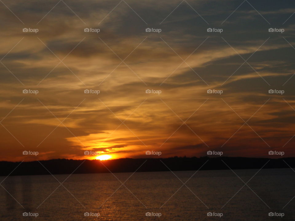 Sunset over the bay. Sunset over Grand Traverse Bay