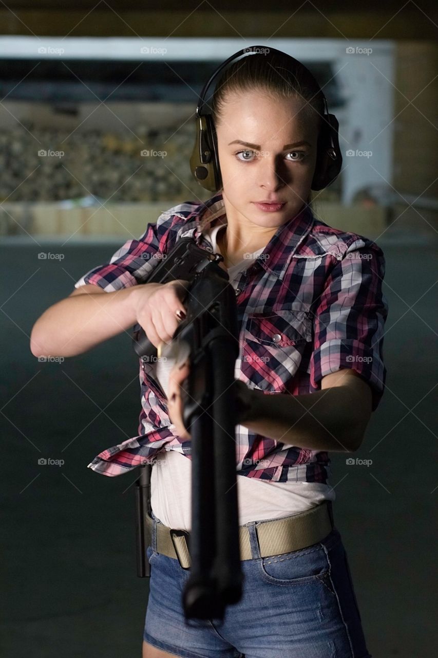 Nastia with gun