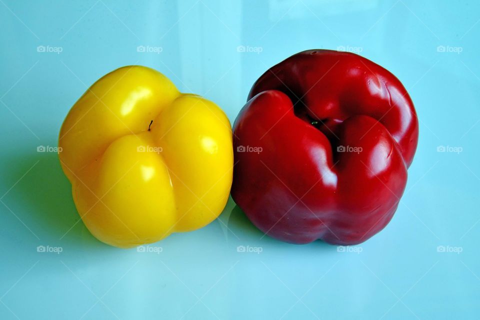 Peppers, yellow, red, food,